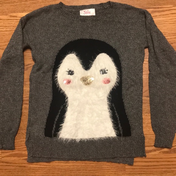 Justice Other - Justice Gray Penguin Sequin Sweater